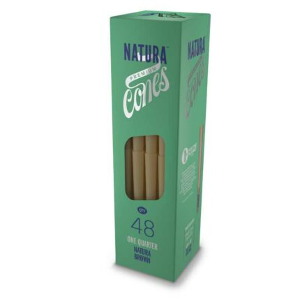 Natura Cones - 48 Pack - One Quarter - Unbleached Brown